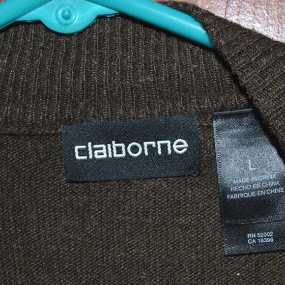 Details about  Claiborne Men Size L Brown Sweater - Picture 4 of 5